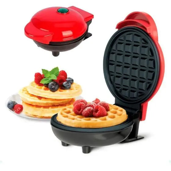 Máquina elétrica prática para fazer panquecas e waffles HFB/cor vermelha