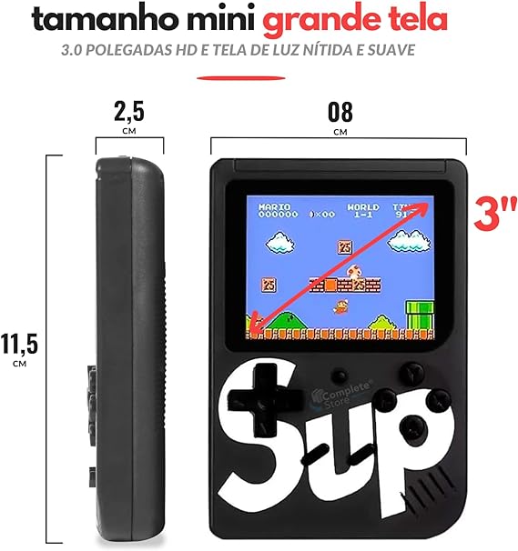 Mini Videogame Portátil Game 400 Jogos Clássicos Player Diversão Play Retro Sup Console