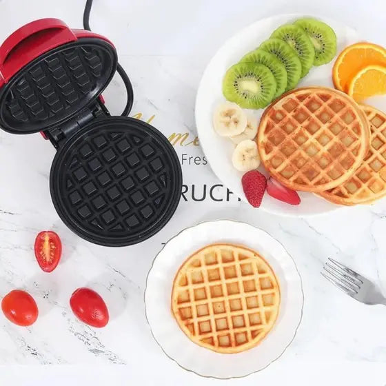 Máquina elétrica prática para fazer panquecas e waffles HFB/cor vermelha