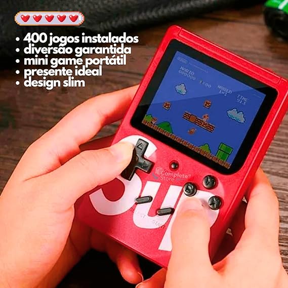 Mini Videogame Portátil Game 400 Jogos Clássicos Player Diversão Play Retro Sup Console