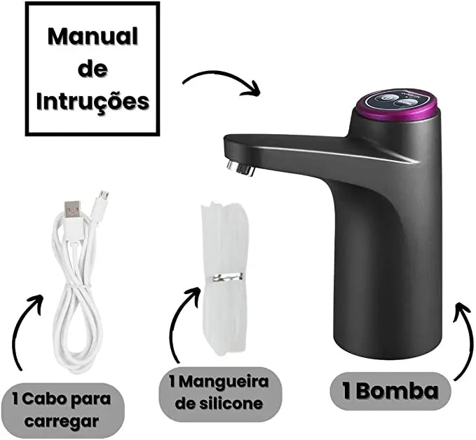 Bomba Elétrica Garrafão Galão Água Recarregável compativel com galão de 20L