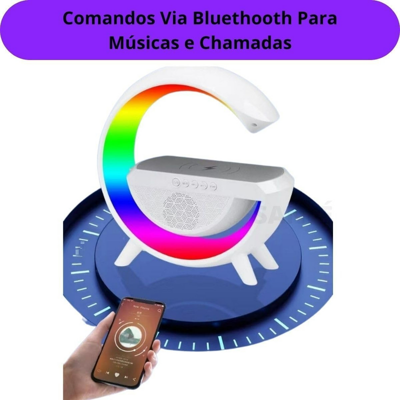 Luz inteligente led carregador sem fio bluetooth alto-falante despertador rgb atmosfera lâmpada quarto decoração lâmpadas luz da noite