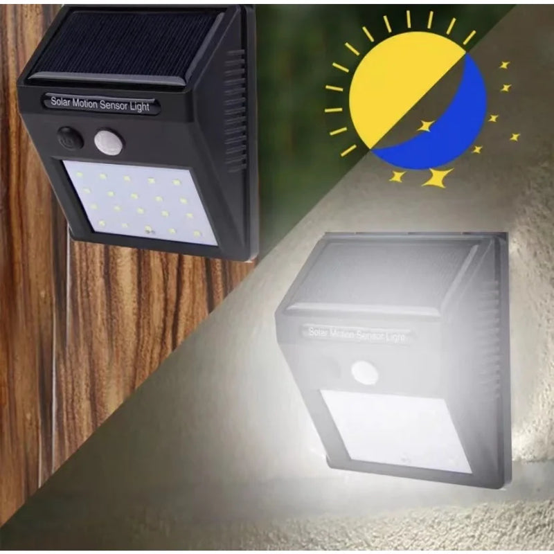 Luminária Solar Led Luz Com Sensor De Presença Automático 20led