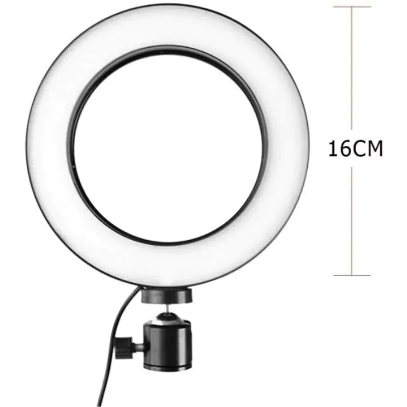 Ring Light Led 6 Polegadas Com Suporte De Telefone