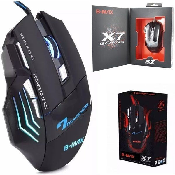 Mouse Gamer Laser X7 2400dpi Led Usb 7 Botões Profissional